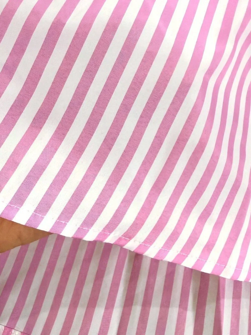 Pink Casual,Elegant Women's Casual A-Line Striped Ruffle Hem Skirt